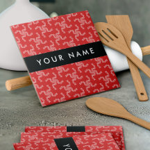 Natal Garland, Red, Seu nome, Personalize