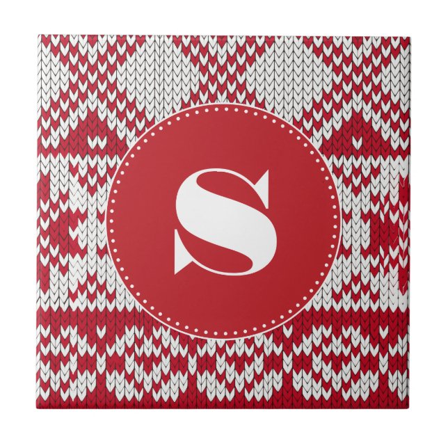 Azulejo De Cerâmica Natal Knit (Frente)