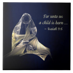 Azulejo De Cerâmica Natal - mãe e criança