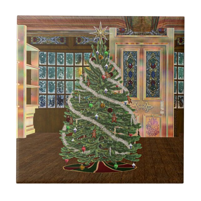 Azulejo De Cerâmica Natal mágico (Frente)