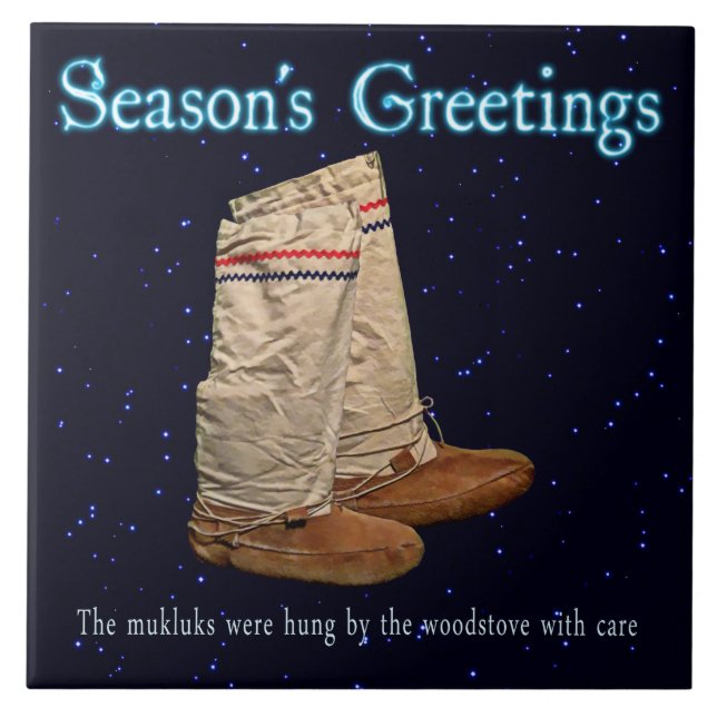 Azulejo De Cerâmica Natal Mukluks (Frente)