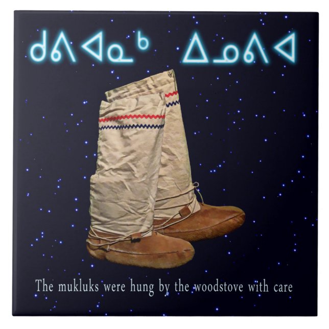 Azulejo De Cerâmica Natal Mukluks (Frente)