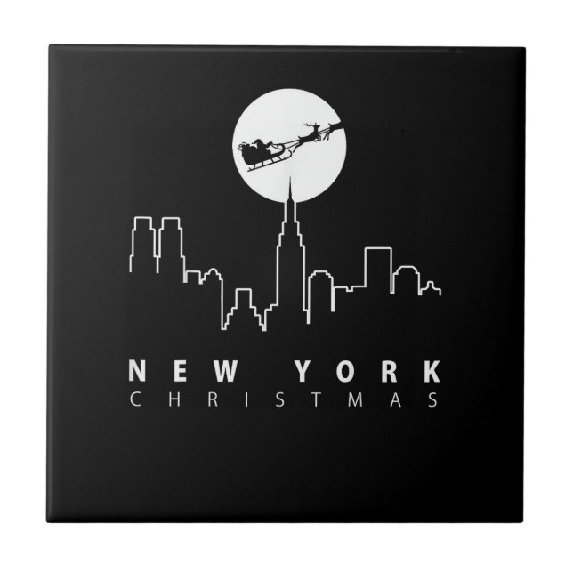 Azulejo De Cerâmica Natal na Cidade de Nova York (Frente)