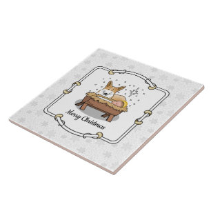 Azulejo De Cerâmica Natal Natividade Pembroke Welsh Corgi (red1) Diver