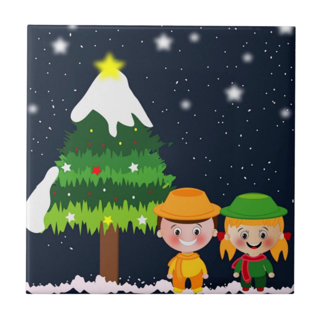 AZULEJO DE CERÂMICA  NATAL NOITE (Frente)