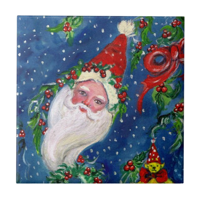 AZULEJO DE CERÂMICA  NATAL NOITE / SANTA CLAUS (Frente)