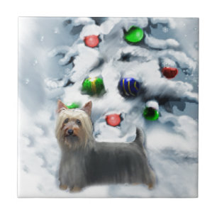 Azulejo De Cerâmica Natal Silky Terrier