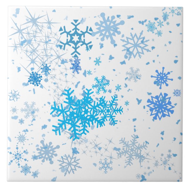 Azulejo De Cerâmica Natal Snowfall (Frente)