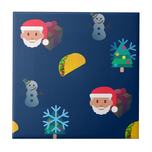 Azulejo De Cerâmica natal taco emoji (Frente)