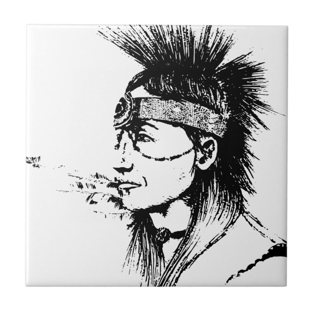 AZULEJO DE CERÂMICA  NATIVO AMERICANO (Frente)