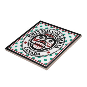 Azulejo De Cerâmica Nativo Americano Vermelho Negra Arte Negra Negra C