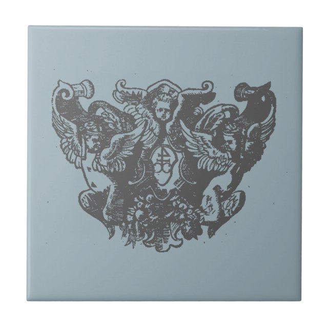 Azulejo De Cerâmica Nattier-blue Angels – Coat of arms – Emblem (Frente)