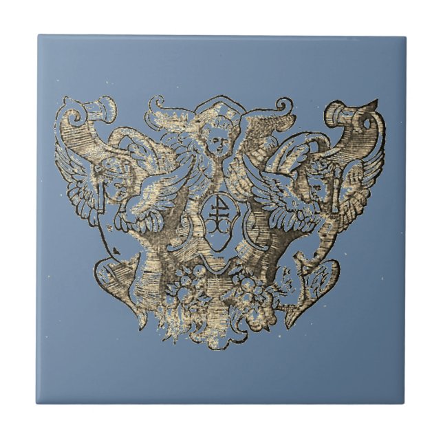 Azulejo De Cerâmica Nattier-blue Angels – Coat of arms – Emblem (Frente)
