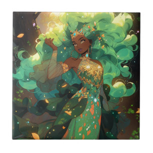 Azulejo De Cerâmica Nature Goddese African American Fantasy Art