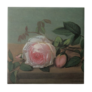 Azulejo De Cerâmica Natureza Morta Flores em uma Cornija por Otto Otte