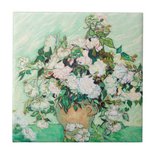Azulejo De Cerâmica Natureza Morta Rosas em um Vaso por Vincent van Go