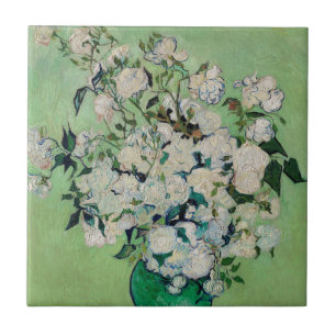 Azulejo De Cerâmica Natureza Morta Rosas em um Vaso por Vincent van Go