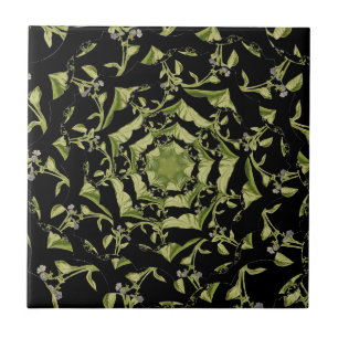 Azulejo De Cerâmica Natureza verde e negra hipnose fractal