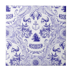 Azulejo De Cerâmica NautiSkull