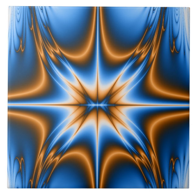 Azulejo De Cerâmica Navajo Fractal Star (Frente)