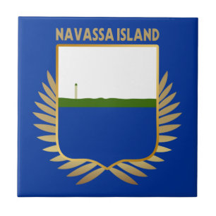Azulejo De Cerâmica Navassa Island Flag Shield