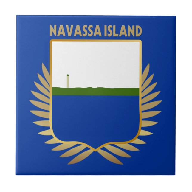Azulejo De Cerâmica Navassa Island Flag Shield (Frente)