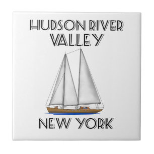 Azulejo De Cerâmica Navegação no Rio Hudson em Nova York