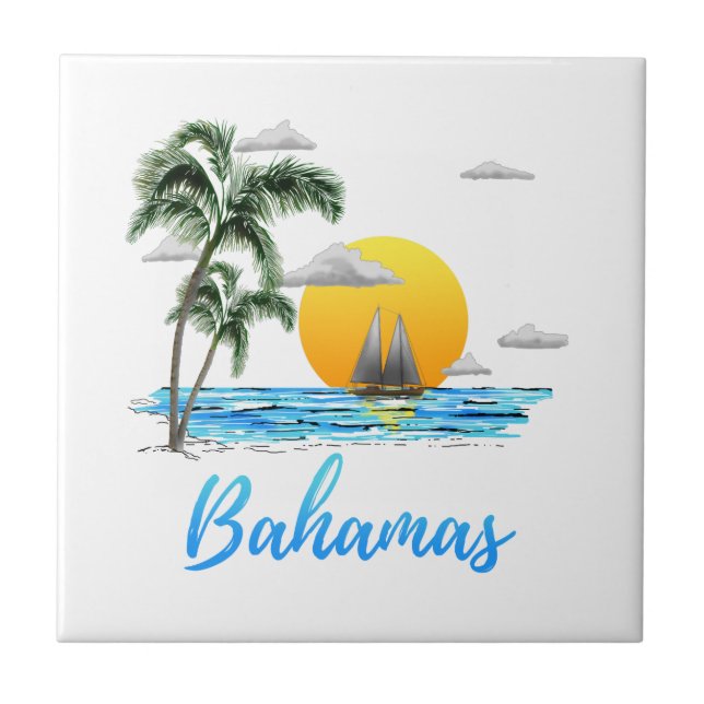 Azulejo De Cerâmica Navigação das férias de Bahamas (Frente)