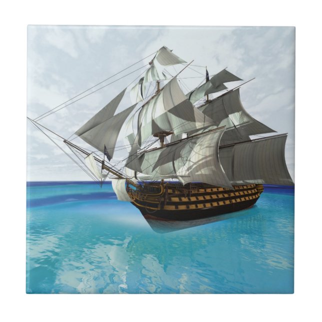 Azulejo De Cerâmica Navio a Vela (Frente)