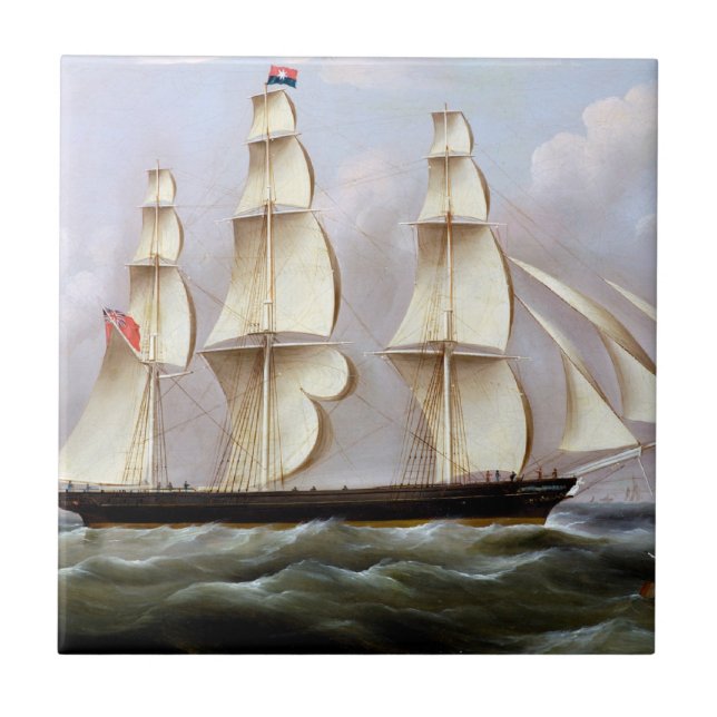 Azulejo De Cerâmica Navio à vela Woolloomooloo 1850 (Frente)