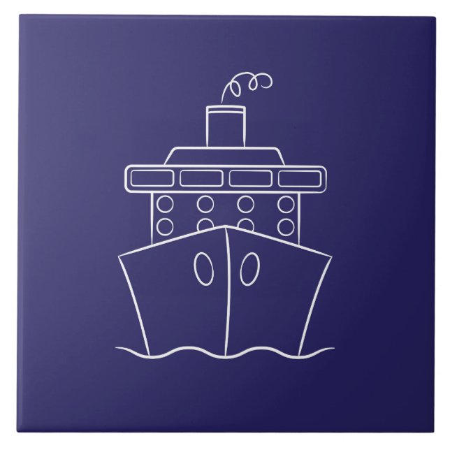Azulejo De Cerâmica Navio de cruzeiro (Frente)