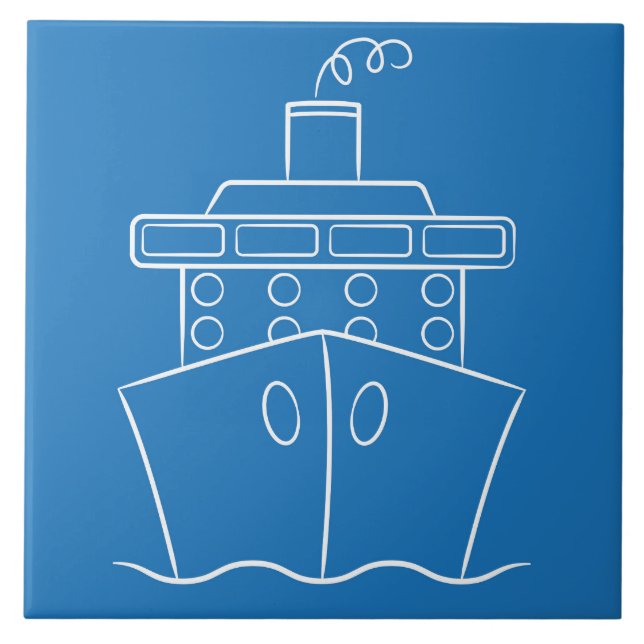 Azulejo De Cerâmica Navio de cruzeiro (Frente)