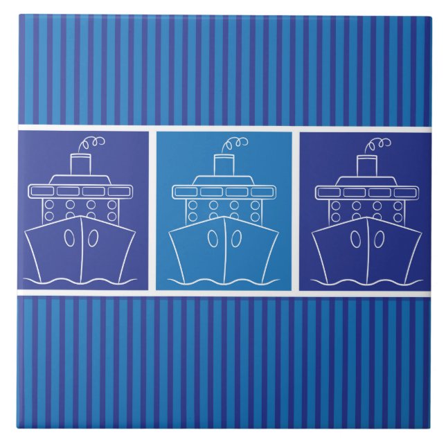 Azulejo De Cerâmica Navio de cruzeiro (Frente)