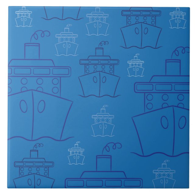 Azulejo De Cerâmica Navio de cruzeiro (Frente)