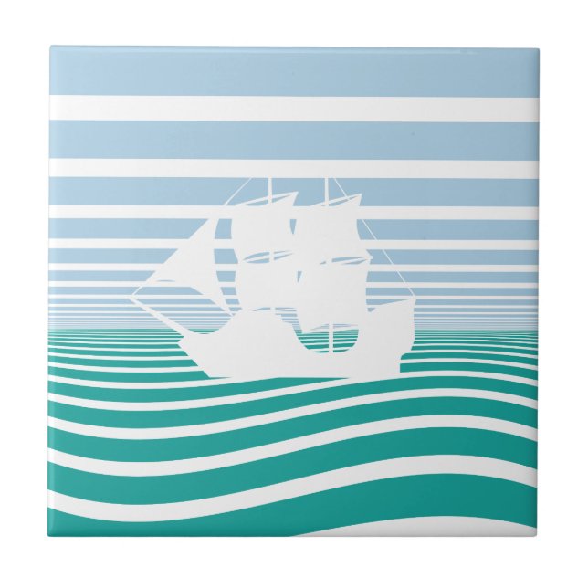 Azulejo De Cerâmica Navio de navegação (Frente)