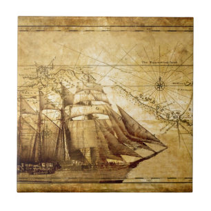 Azulejo De Cerâmica navio de pirata
