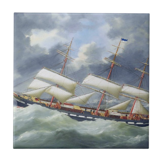 Azulejo De Cerâmica Navio Frigate Training Atalanta 1885 (Frente)
