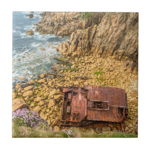 Azulejo De Cerâmica navio naufragado RMS Mulheim Lands End Cornwall