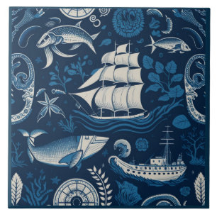 Azulejo De Cerâmica Navio náutico e arte cerâmica no mar4