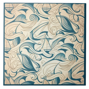 Azulejo De Cerâmica Navio náutico e arte cerâmica no mar Themed n.o 11