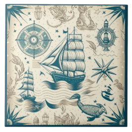 Azulejo De Cerâmica Navio náutico e arte cerâmica no mar Themed n.o 18