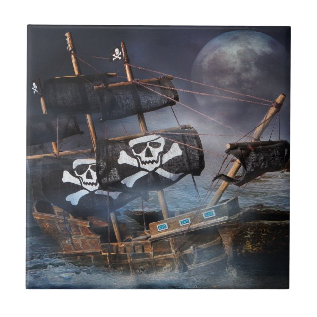 AZULEJO DE CERÂMICA  NAVIO PIRATE GHOST (Frente)
