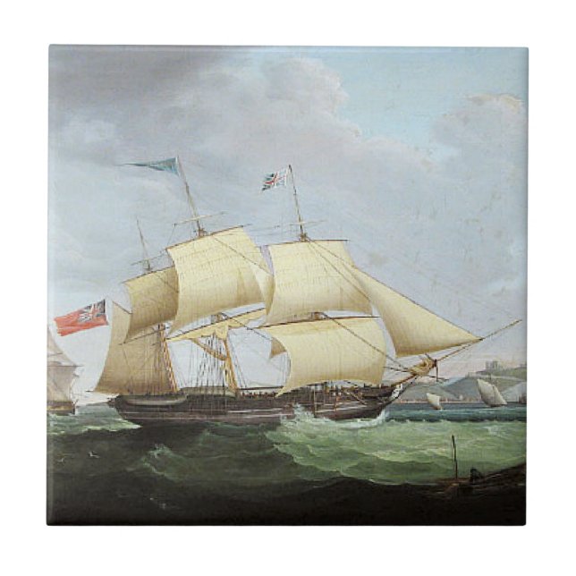 Azulejo De Cerâmica Navio Schooner Harriet 1900 (Frente)