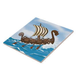 Azulejo De Cerâmica Navio Viking