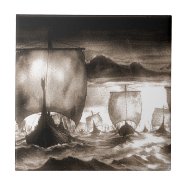 AZULEJO DE CERÂMICA  NAVIOS DE VIKING (Frente)