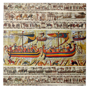 AZULEJO DE CERÂMICA NAVIOS VIKING BAYEUX TAPESTRY 1066