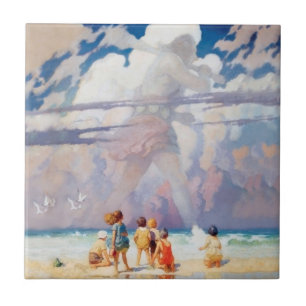 Azulejo De Cerâmica NC Wyeth A ilustração da pintura do trabalho de 