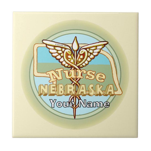 Azulejo De Cerâmica Nebraska Nurse Caduceus Tile (Frente)