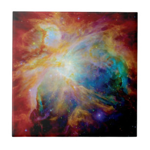 Azulejo De Cerâmica Nebulosa de Órion Hubble Spitzer Telescópio Espaço