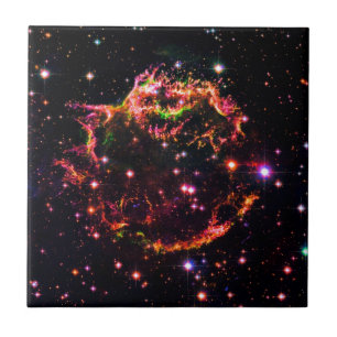 Azulejo De Cerâmica Nebulosa Remanescente de Supernova Cassiopeia A Fo